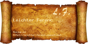 Leichter Ferenc névjegykártya